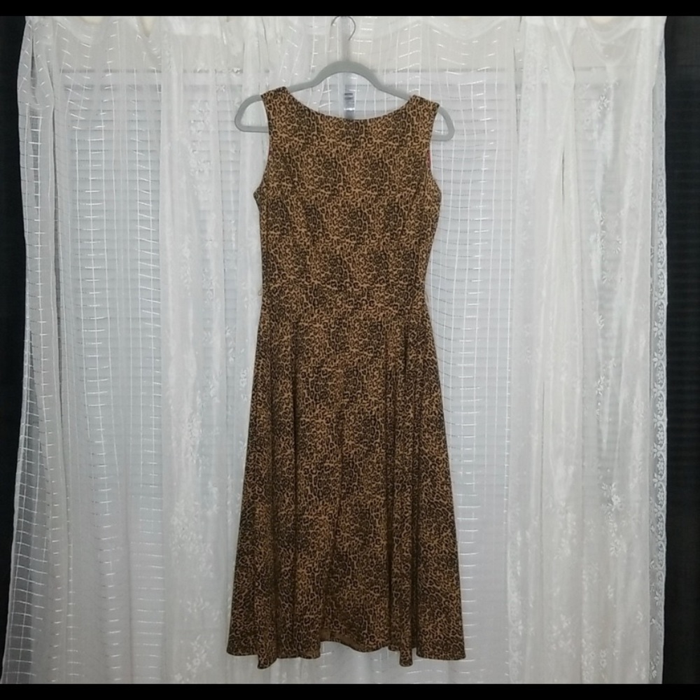 Bettie Page leopard swing dress